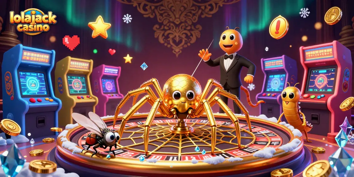 Experience the thrill of bets at lolajack casino with a vibrant 3D illustration of gaming excitement.