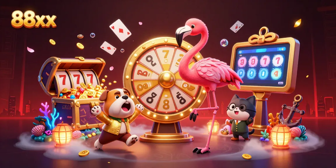 Win big at 88xx with thrilling slot games and exciting casino elements illuminating the scene.